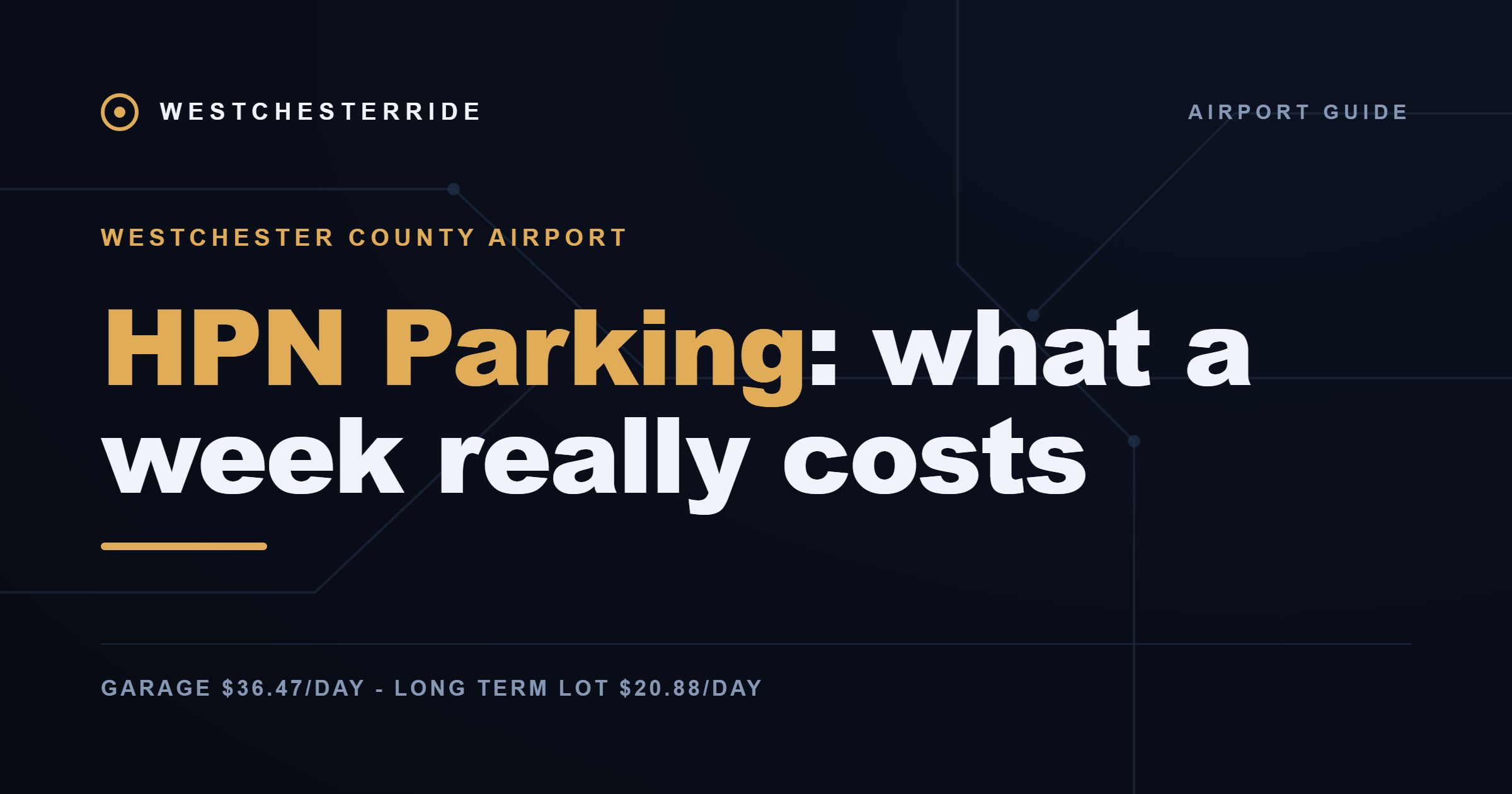 HPN Parking: what a week really costs | WestchesterRide