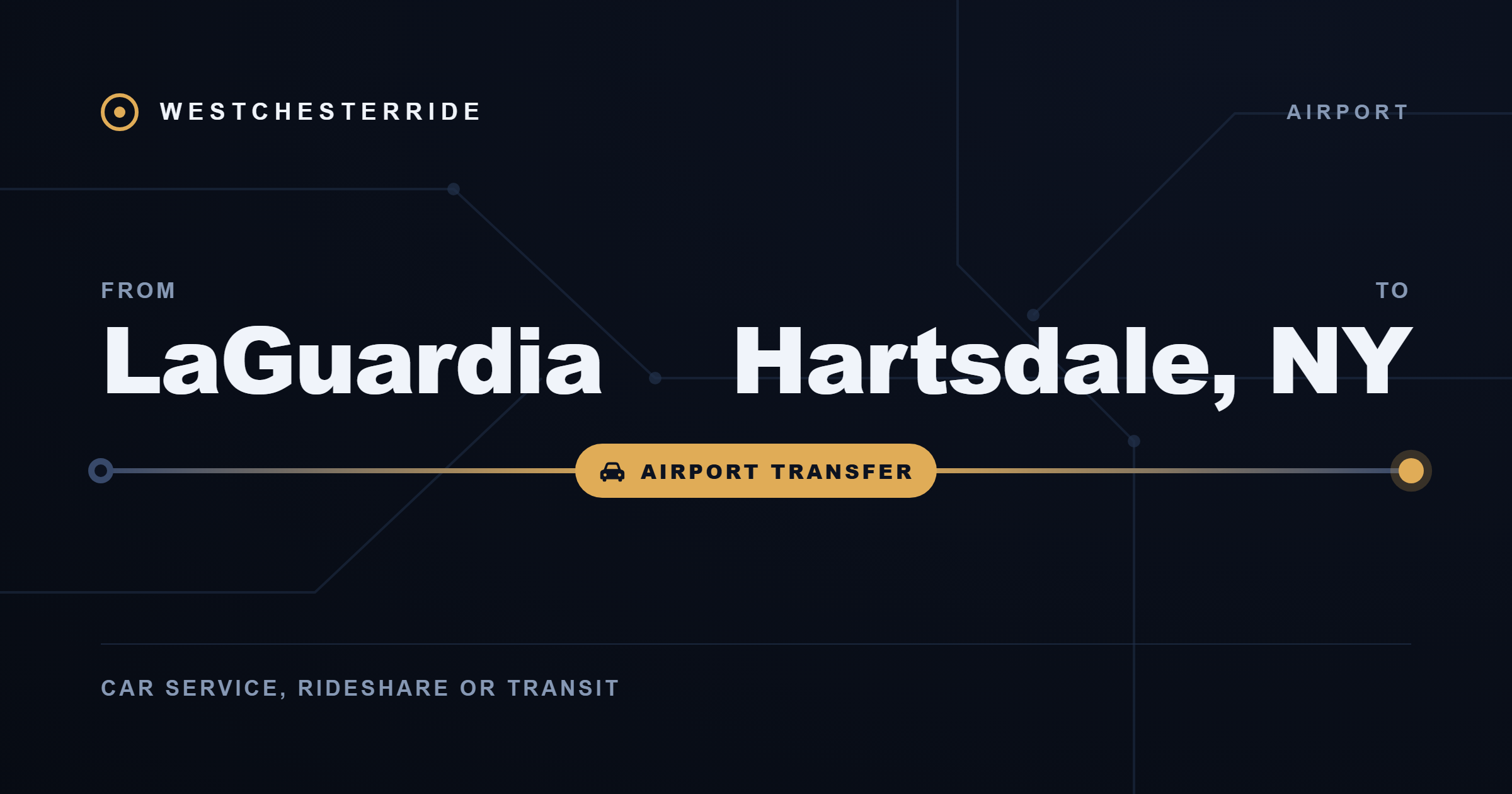 Route card: LaGuardia to Hartsdale, NY by car service, rideshare or transit