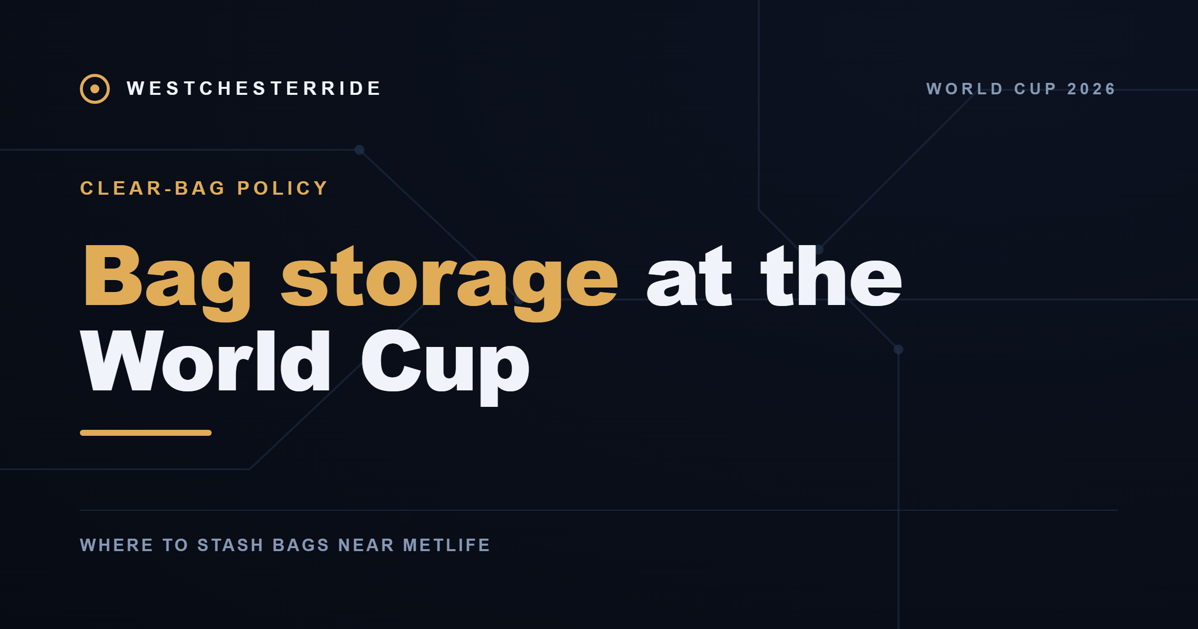 Bag storage at the World Cup — WestchesterRide