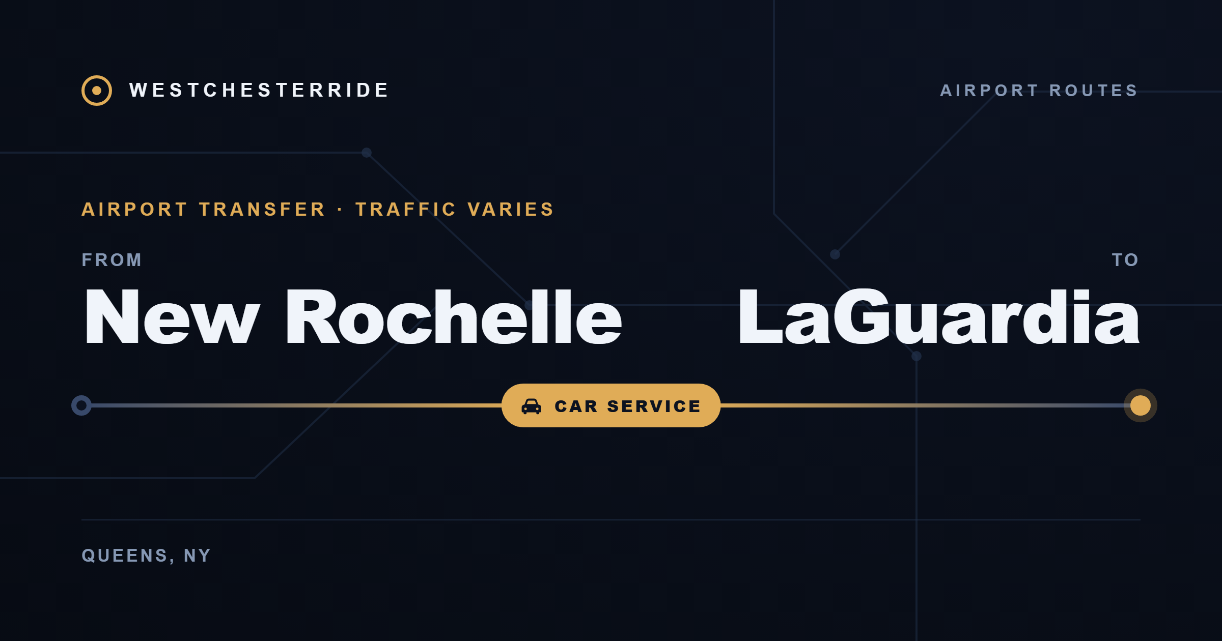Route card: New Rochelle to LaGuardia by car service