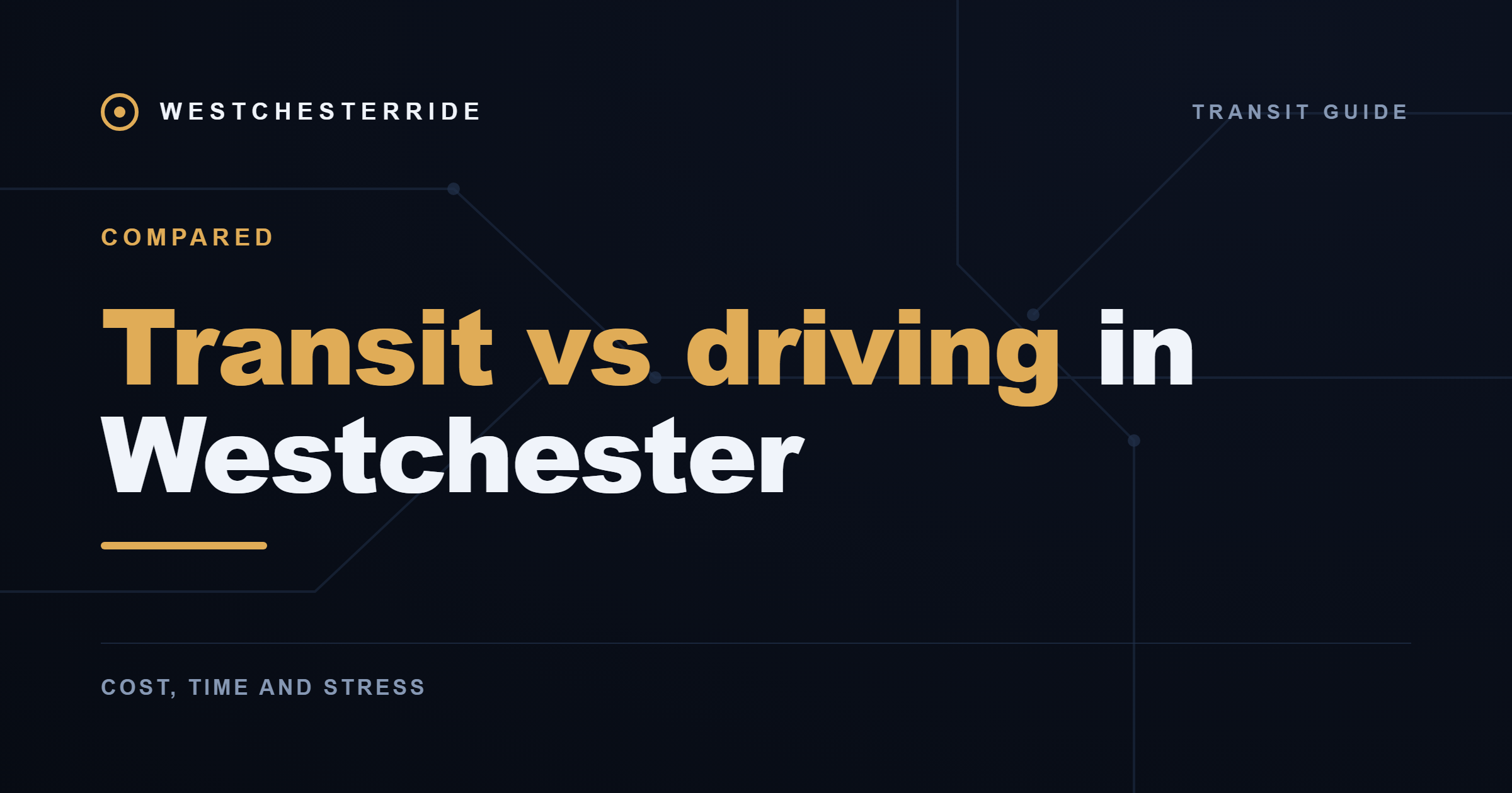 Transit vs driving in Westchester — WestchesterRide
