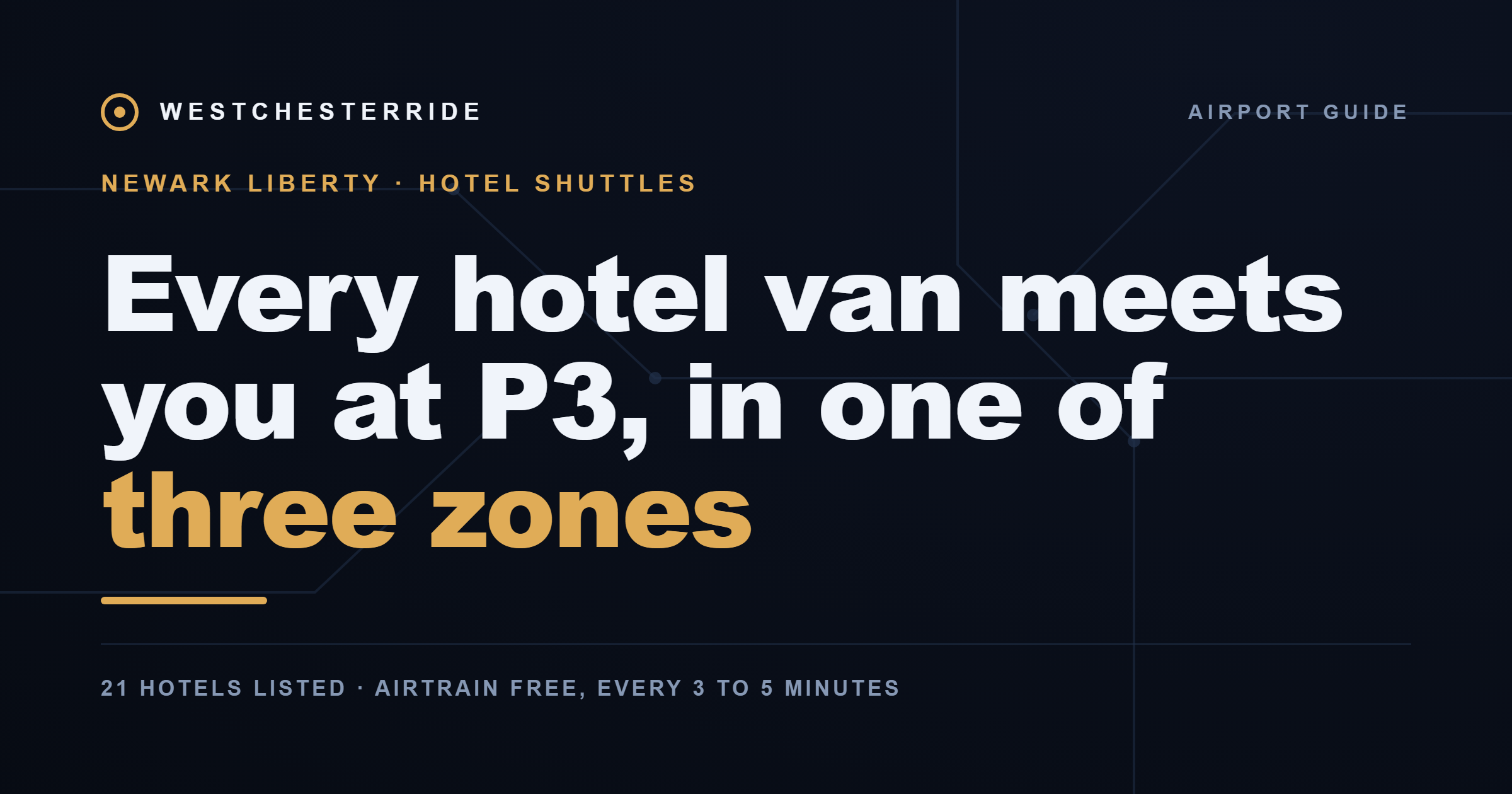 Newark Liberty hotel shuttle zones at P3 | WestchesterRide