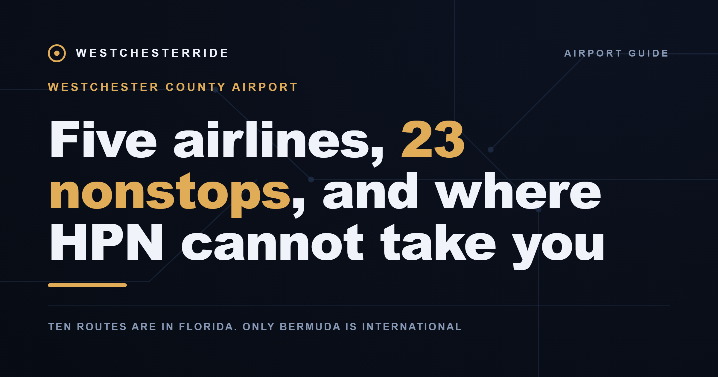 Five airlines, 23 nonstops, and where HPN cannot take you | WestchesterRide