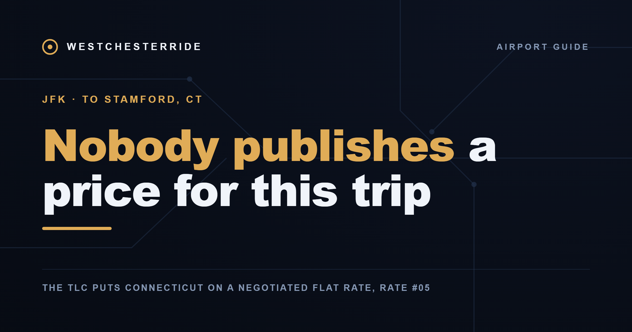 JFK to Stamford Connecticut: what the airport and the Taxi and Limousine Commission publish, September 2026 | WestchesterRide