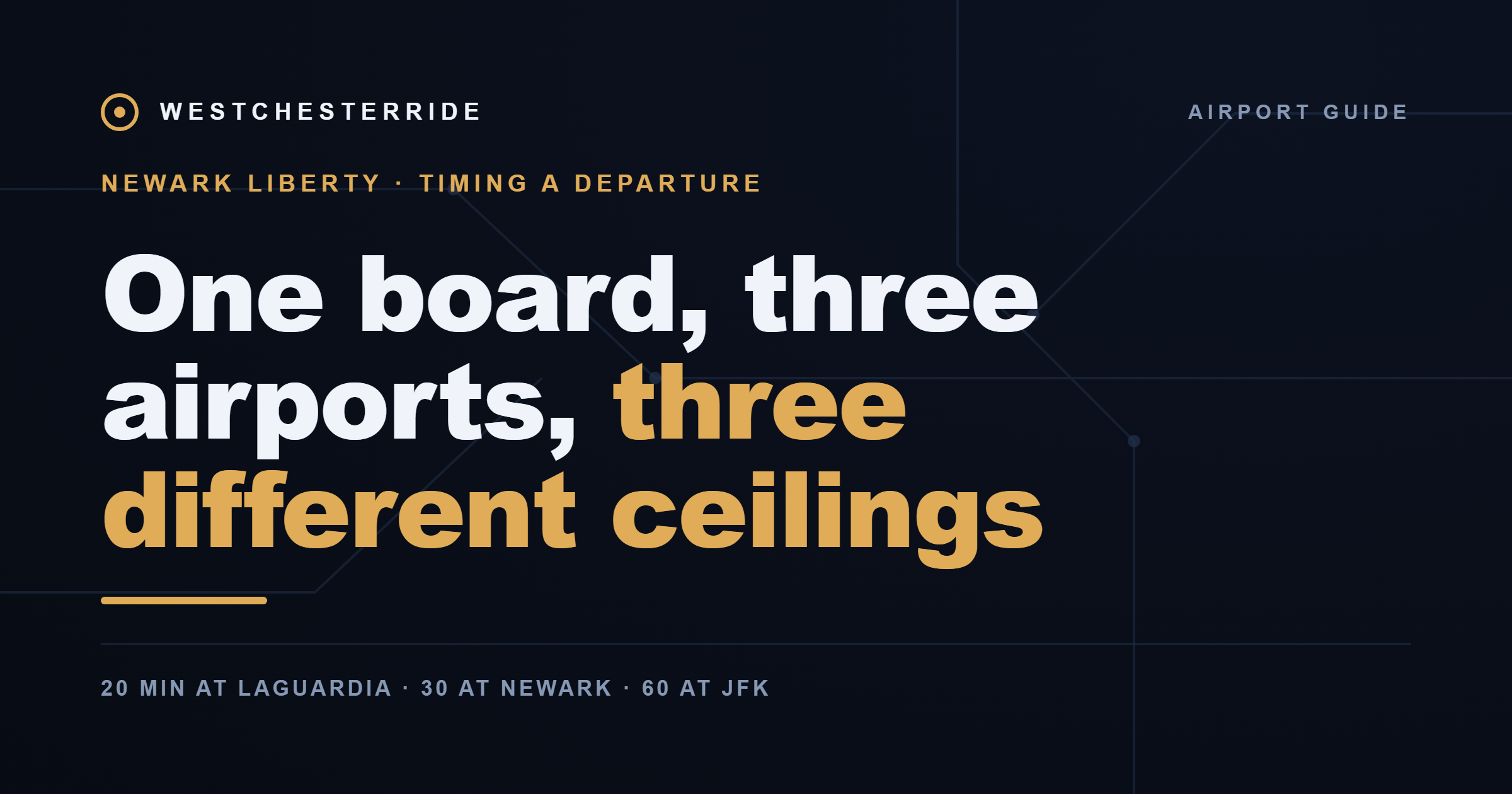 Newark Liberty security board ceiling and check-in | WestchesterRide