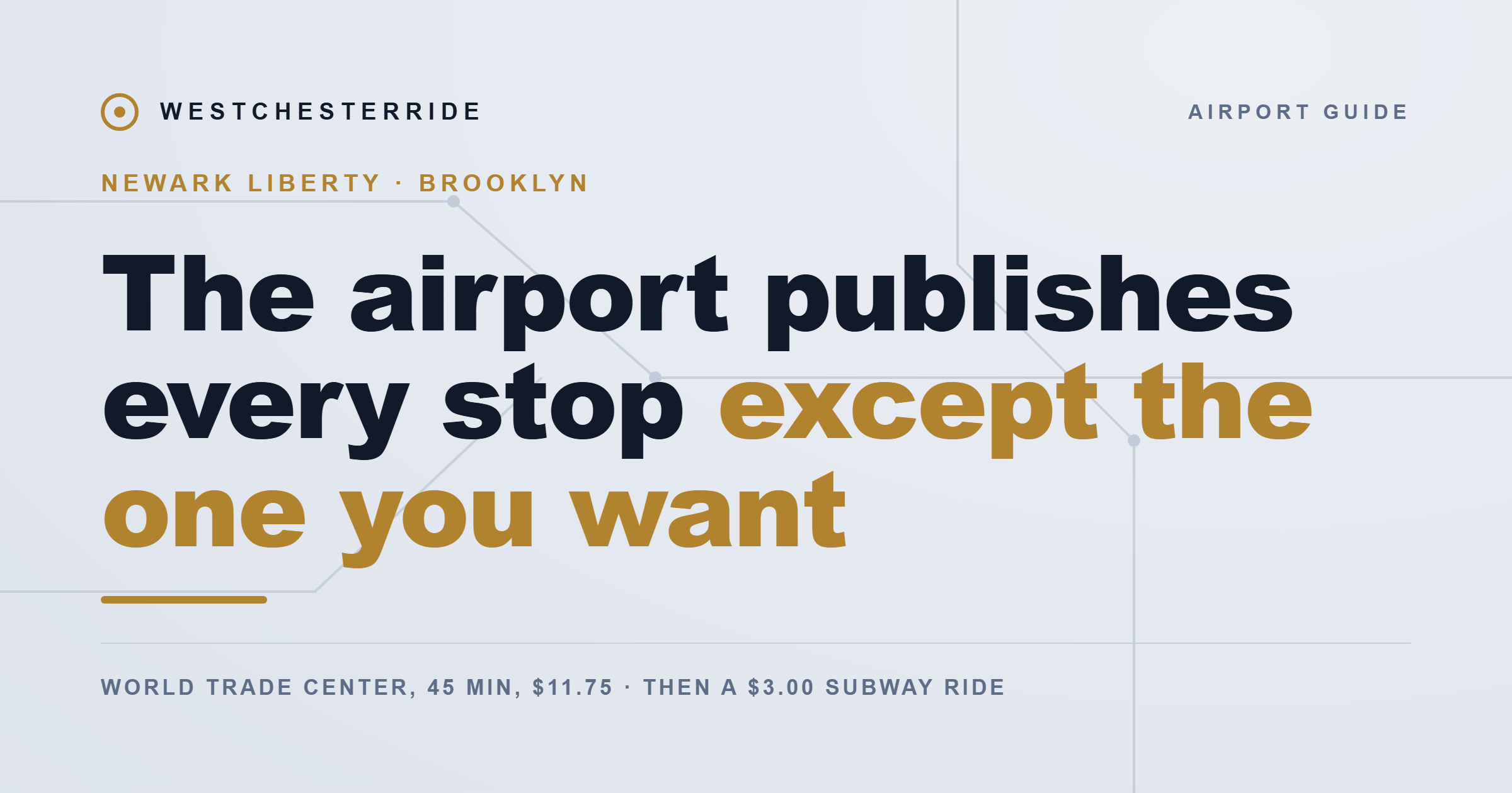 Newark Liberty to Brooklyn published legs | WestchesterRide